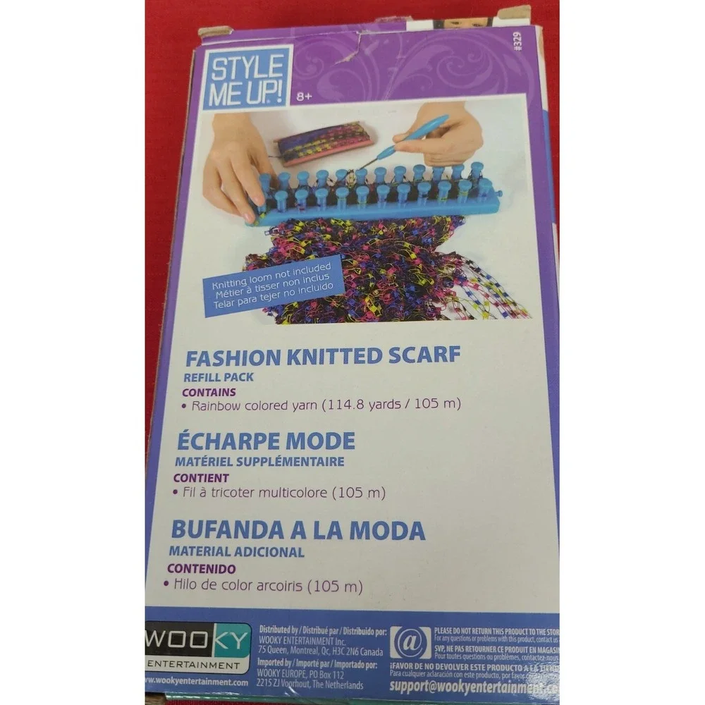 Style Me‎ Up Knitting Loom Rainbow Scarf Refill Crafting 100 Yards Yarn New Open